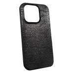 iPhone 15 Pro Uyumlu Kumaş Desenli Gri Kılıf