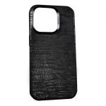 iPhone 15 Plus Uyumlu Kumaş Desenli Siyah Kılıf