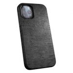 iPhone 12 Pro Max Uyumlu Kumaş Desenli Siyah Kılıf - Görsel 2