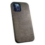 iPhone 12 Pro Max Uyumlu Kumaş Desenli Gri Kılıf